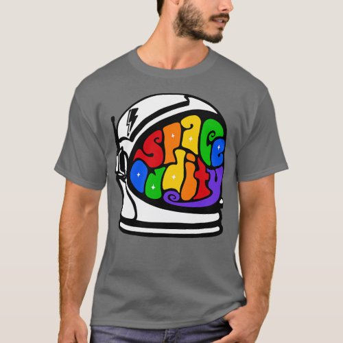 Space Oddity Astronaut Helmet Word Art 1 T_Shirt