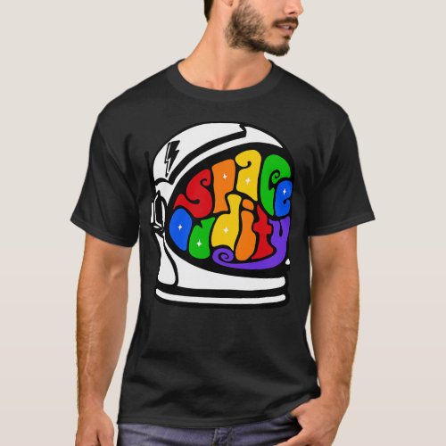 Space Oddity Astronaut Helmet Word Art 1 T_Shirt