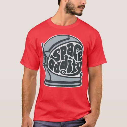 Space Oddity Astronaut Helmet Word Art 2 T_Shirt