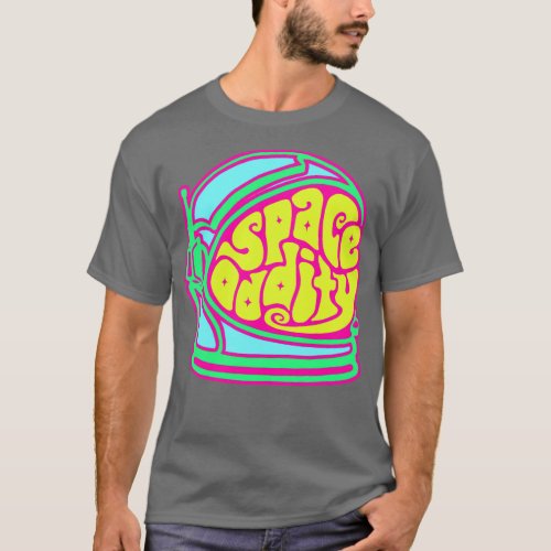 Space Oddity Astronaut Helmet Word Art 5 T_Shirt