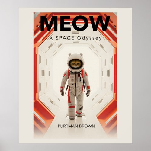 Space Odyssey Cat Poster