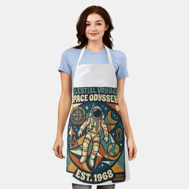 Space Odyssey – Cosmic Adventure for Space Lovers Apron (Worn)