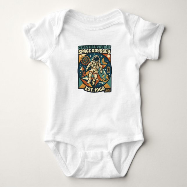Space Odyssey – Cosmic Adventure for Space Lovers Baby Bodysuit (Front)