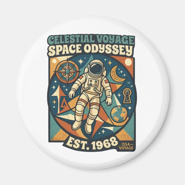 Space Odyssey – Cosmic Adventure for Space Lovers Magnet (Front)