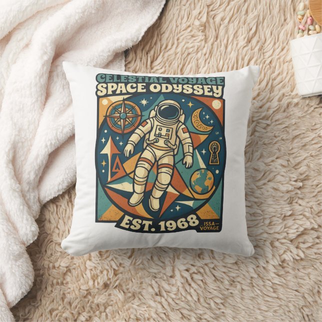 Space Odyssey – Cosmic Adventure for Space Lovers Throw Pillow (Blanket)