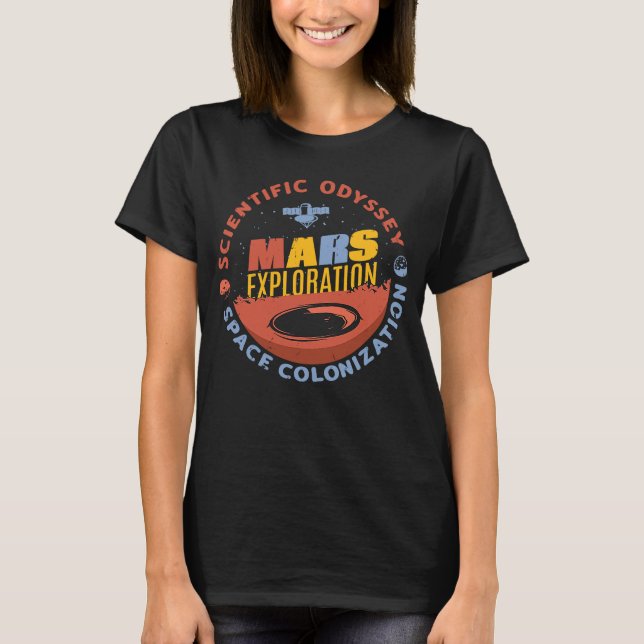 Space Odyssey & Mars Exploration Aliens T-Shirt (Front)