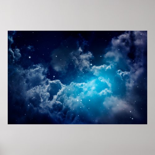 Space of night sky with cloud and starsskynightb poster