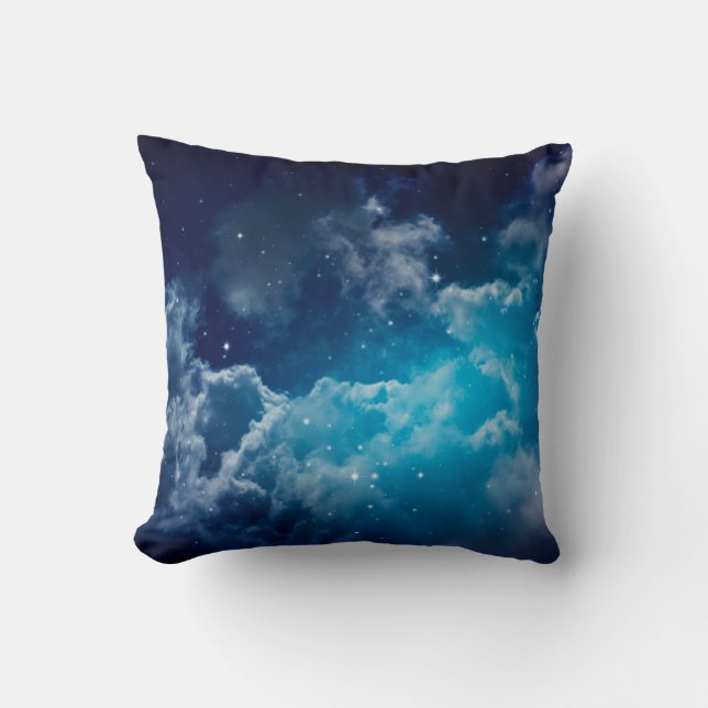 Space of night sky with cloud and starssky,night,b throw pillow (Front)