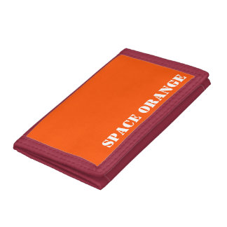 Space orange tri-fold wallet