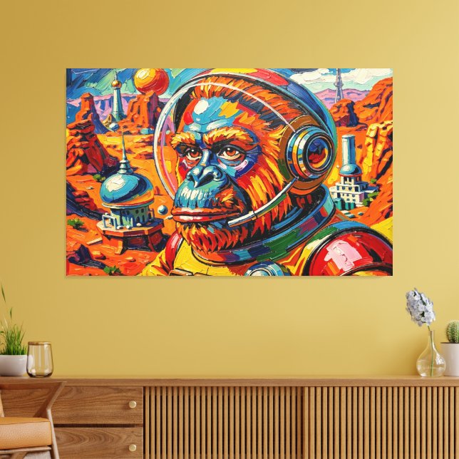 SPACE ORANGUTAN -10 CANVAS PRINT (Insitu(LivingRoom))