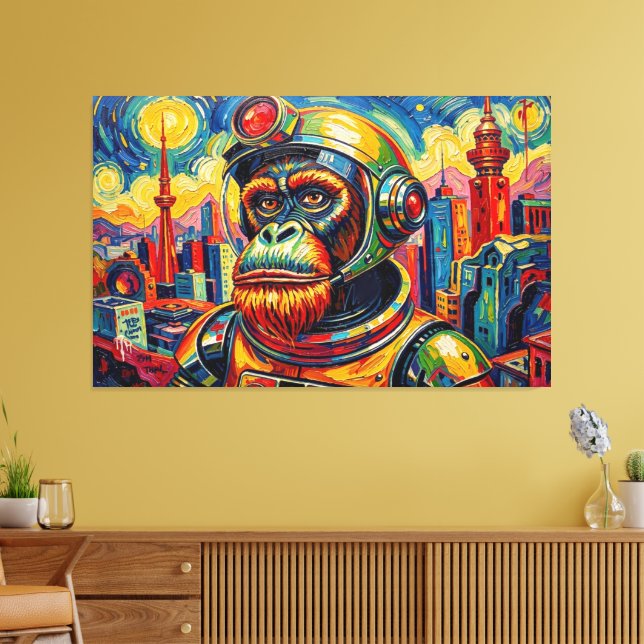 SPACE ORANGUTAN -4 CANVAS PRINT (Insitu(LivingRoom))