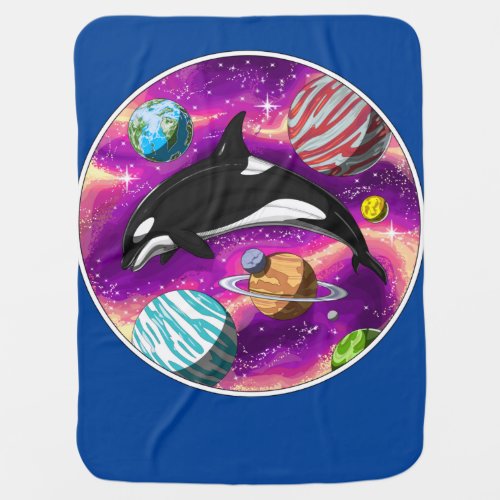Space Orca Whale Baby Blanket