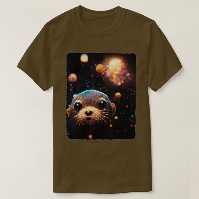 Space Otter  Funny Cosmic Otter Pajamas Otter Spac T-Shirt (Design Front)
