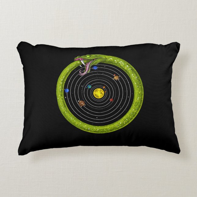 Space Ouroboros Solar System Accent Pillow (Front)