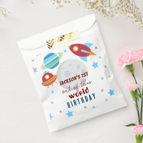 Space Out of this world 1st Birthday  Favor Bag