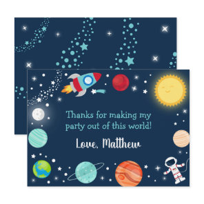 Space Out Of This World Birthday Thank You Card
