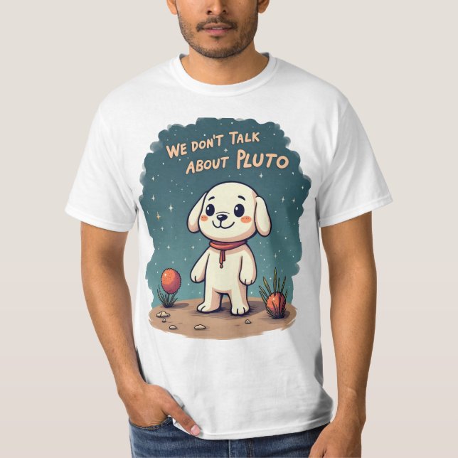 Space Outcast: Pluto’s Cosmic Sass Funny T-Shirt (Front)