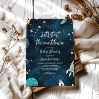 Space Outer Baby Shower Navy