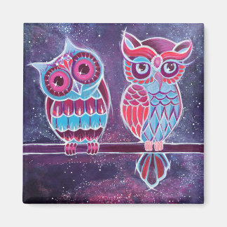 Space Owl Couple Magnet