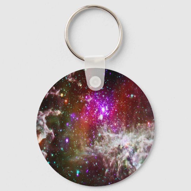 Space - Pacman Nebula Keychain (Front)
