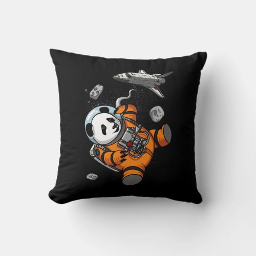Space Panda Bear Astronaut Galaxy Cosmic Animal Throw Pillow