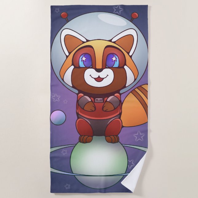 Space Panda Chippy! Beach Towel (Front)