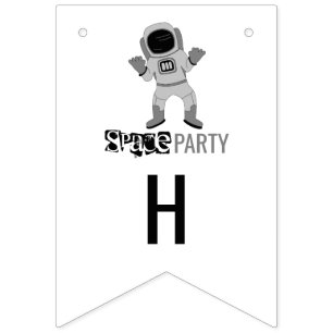 Space Party Astronaut, Birthday Bunting Flags