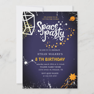 Space Party   Birthday Invitation