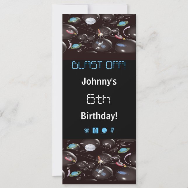 Space Party Invitations (Front)