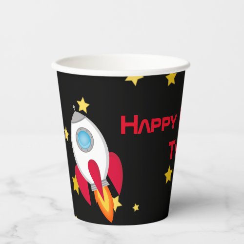 Space Party Personalized Paper Cups