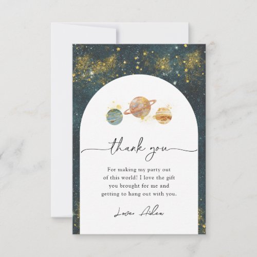 Space Party Thank You Card