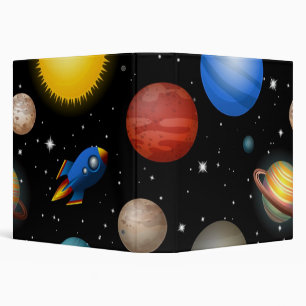 Space pattern 3 ring binder