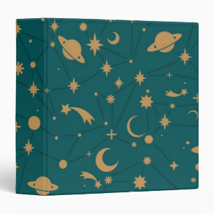 Space pattern 3 ring binder