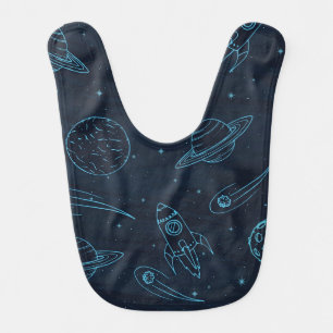 Space pattern baby bib