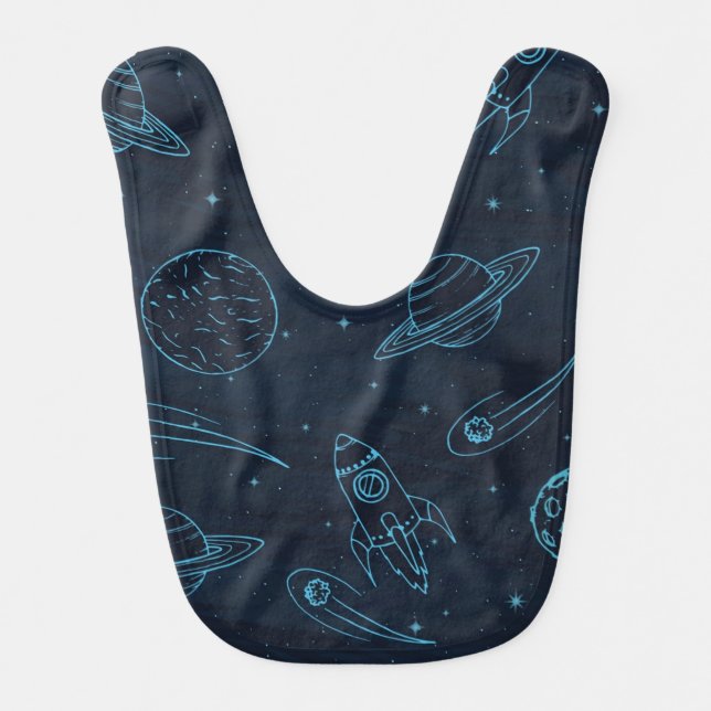 Space pattern baby bib (Front)