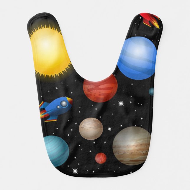 Space pattern baby bib (Front)