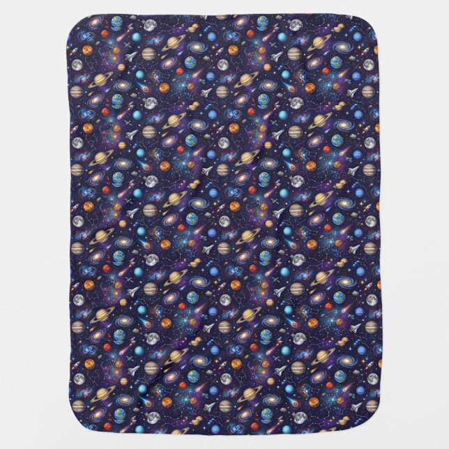 Space Pattern  Baby Blanket (Front)