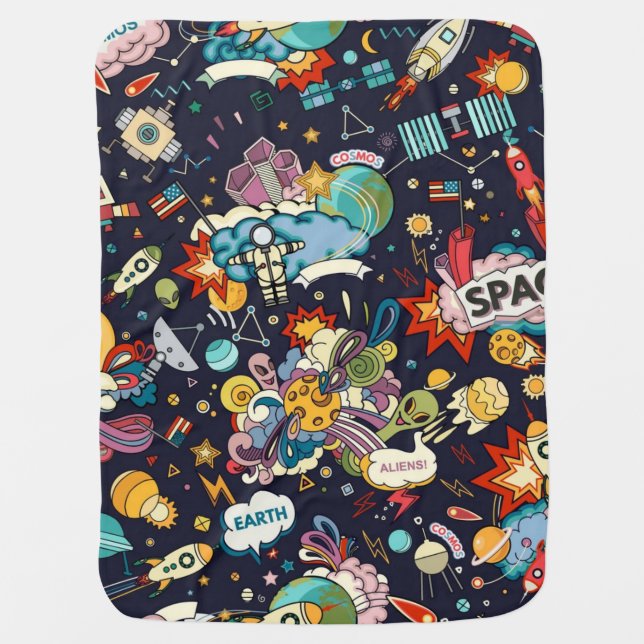 Space pattern baby blanket (Front)
