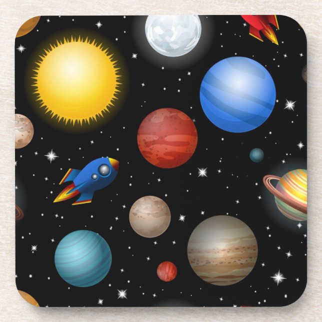 Space pattern beverage coaster (Front)