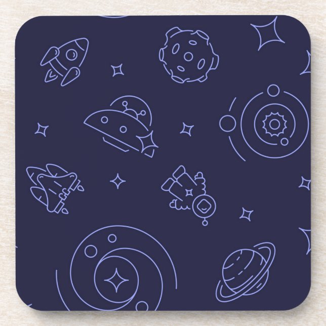 Space pattern beverage coaster (Front)