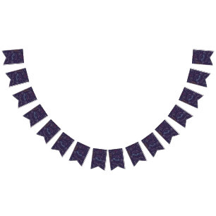 Space pattern bunting flags
