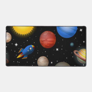 Space pattern desk mat