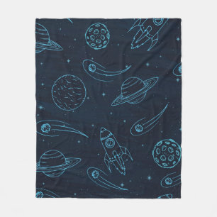 Space pattern fleece blanket