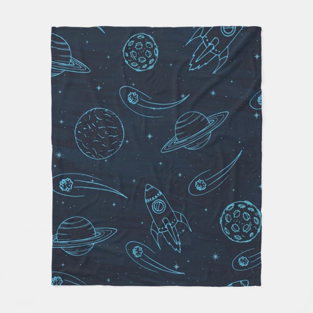 Space pattern fleece blanket (Front)