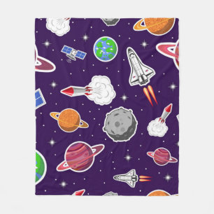Space pattern fleece blanket