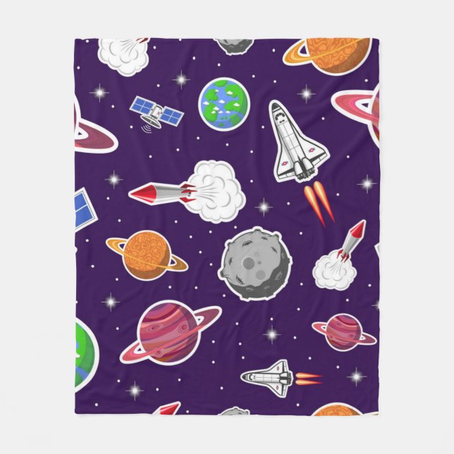 Space pattern fleece blanket (Front)