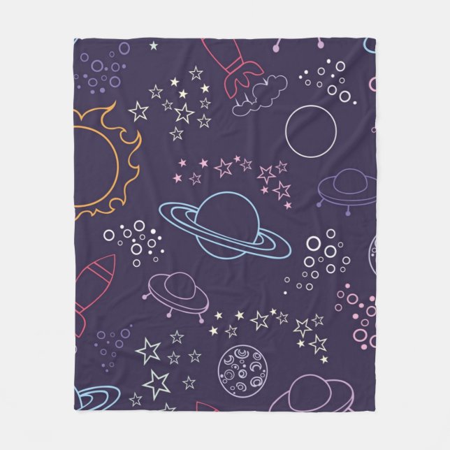 Space pattern fleece blanket (Front)