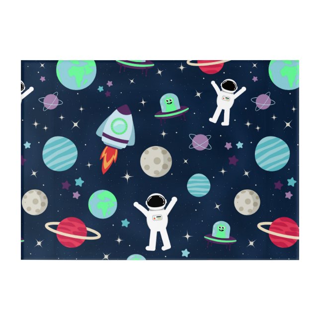 Space Pattern illustration Acrylic Print (Front)
