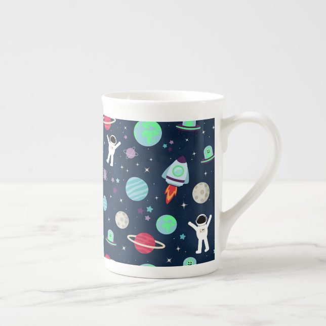 Space Pattern illustration Bone China Mug (Right)