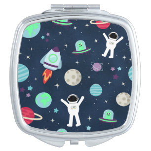 Space Pattern illustration Compact Mirror